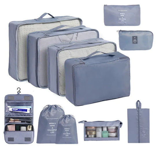 10-Piece Travel Packing Cubes Set with Shoe &amp; Toiletry Bags