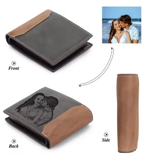 Personalized Engraved PU Leather Bifold Wallet