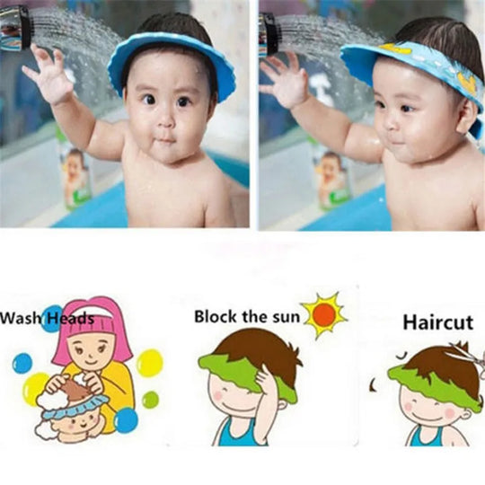 Adjustable Baby Shower Shampoo Hat for Toddlers &amp; Kids