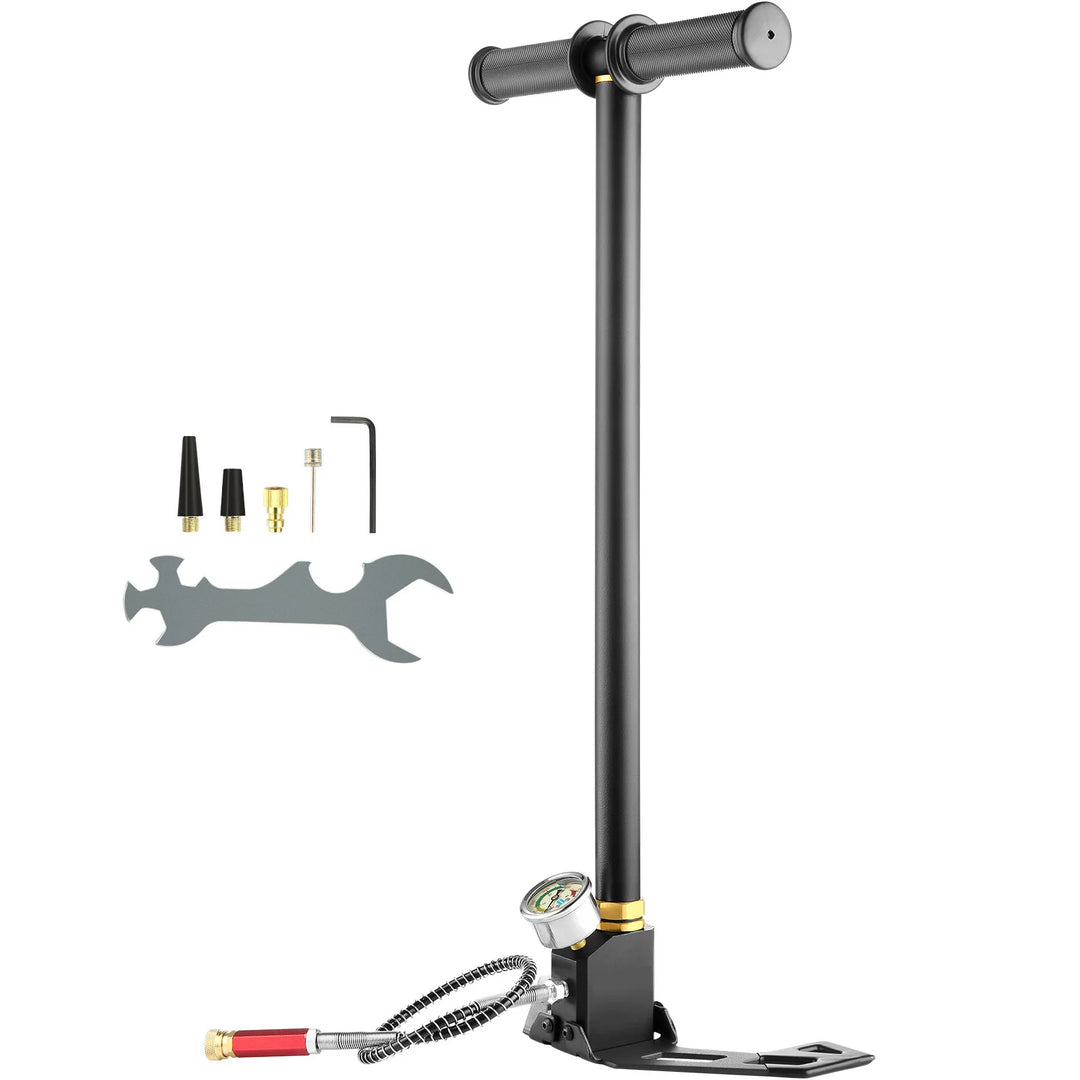 3-Stage PCP Hand Pump with Pressure Gauge