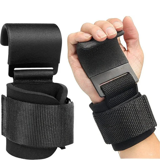 Non-Slip Weight Lifting Hooks with Wrist Straps