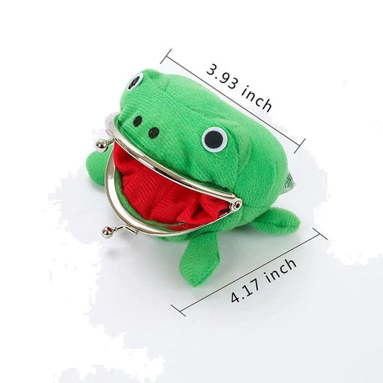 Cute Plush Frog Coin Purse with Kiss Lock