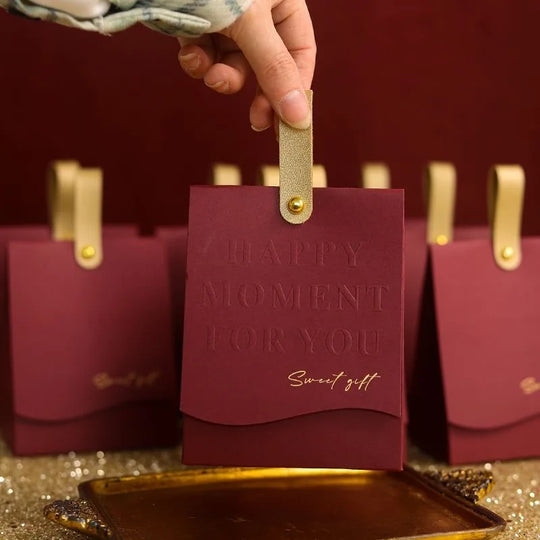 Portable Paperboard Wedding Favor Gift Box with Handle