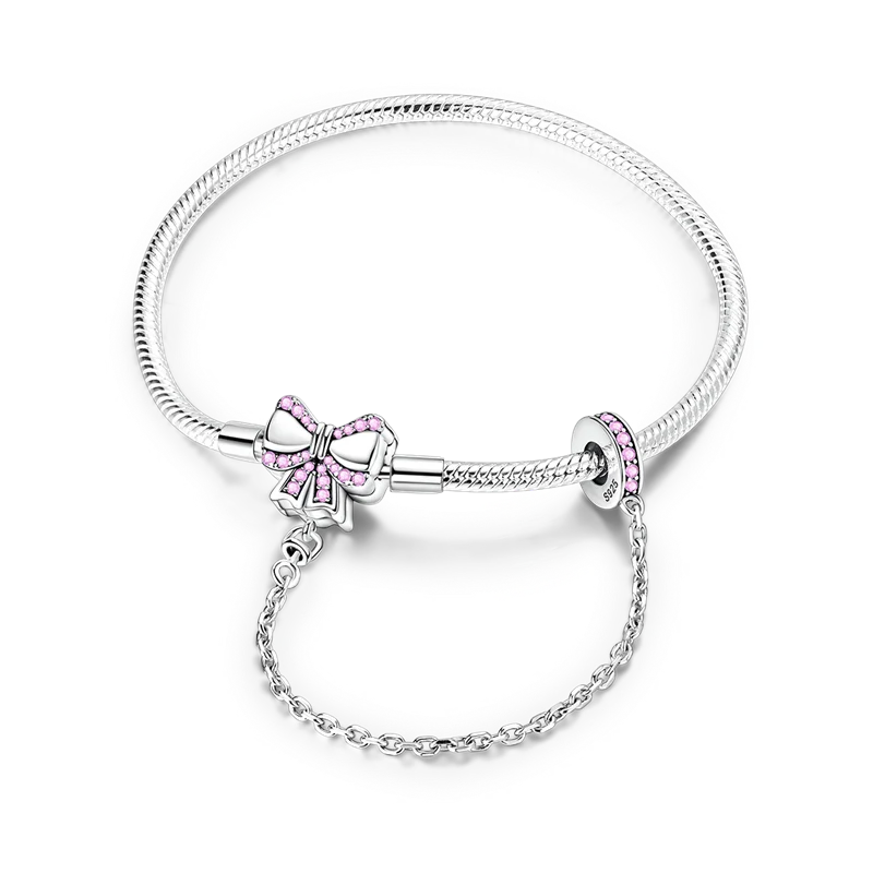 925 Sterling Silver Gold-Plated Heart Charm Bracelet