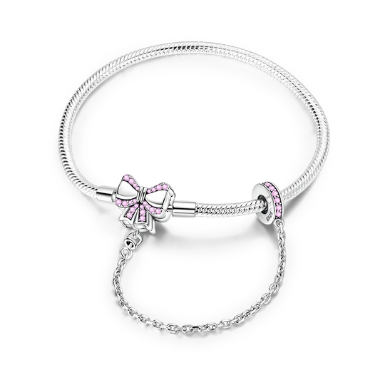 925 Sterling Silver Gold-Plated Heart Charm Bracelet