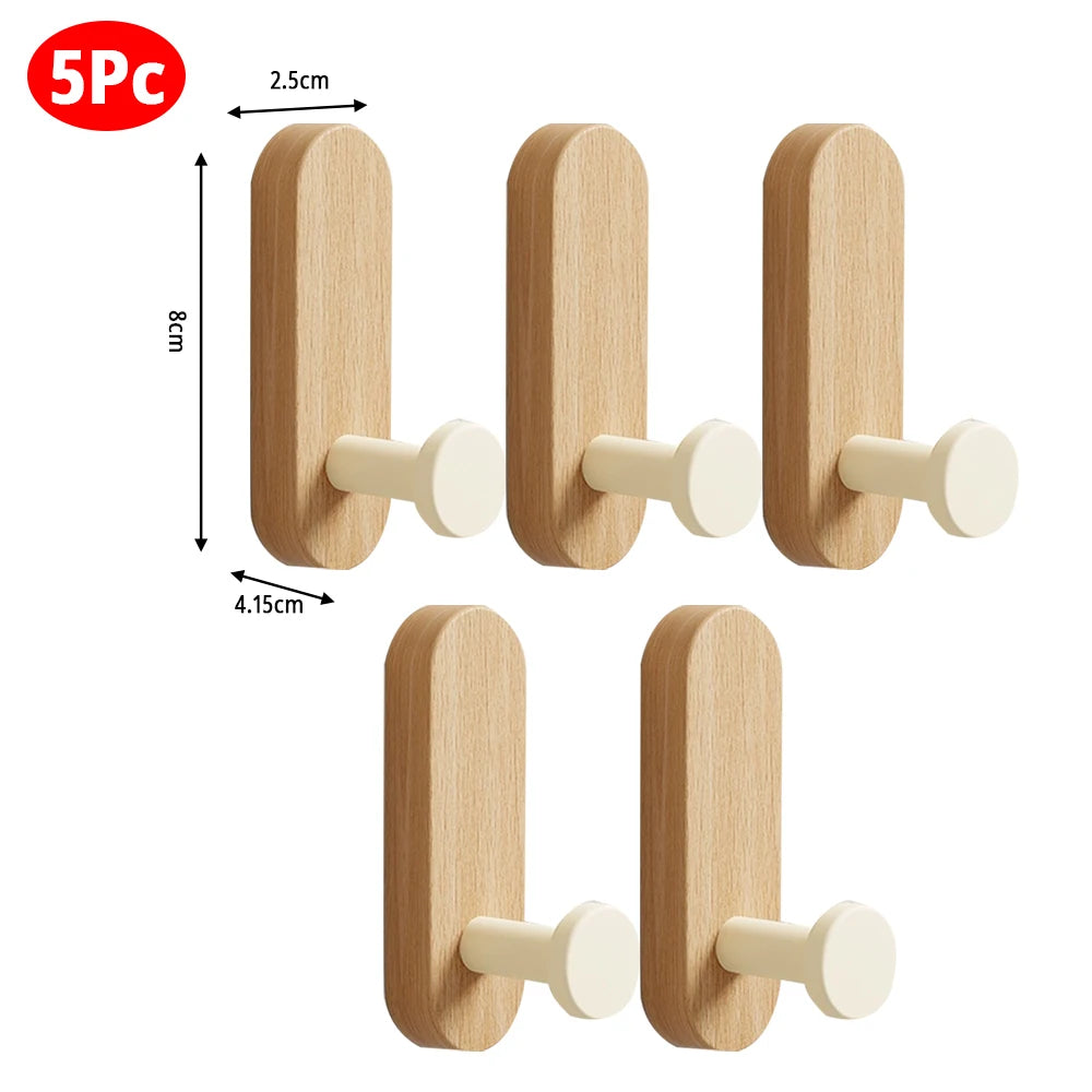 Self-Adhesive Wood Wall Hook