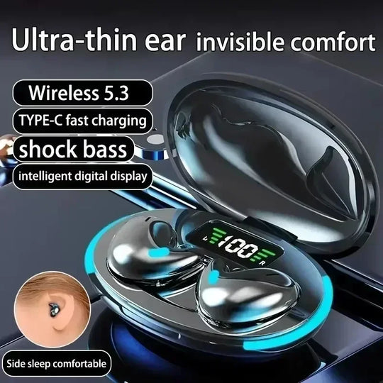 Mini Bluetooth 5.3 Wireless Sleep Earbuds with Charging Case