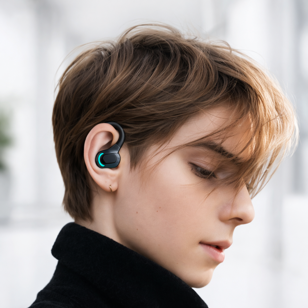 Bluetooth 5.1 Ear Hook Wireless Headset with Noise Reduction