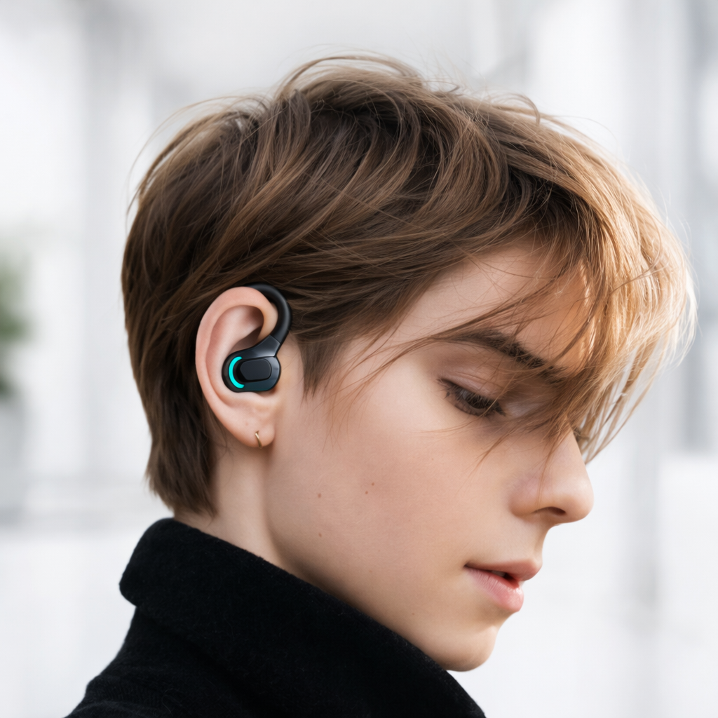 Bluetooth 5.1 Ear Hook Wireless Headset with Noise Reduction
