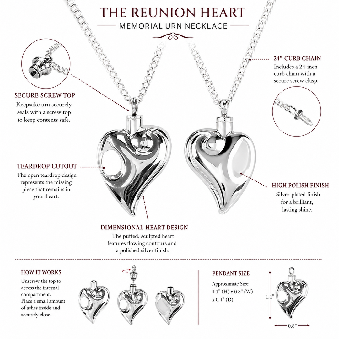 The Reunion Heart Memorial Urn Necklace
