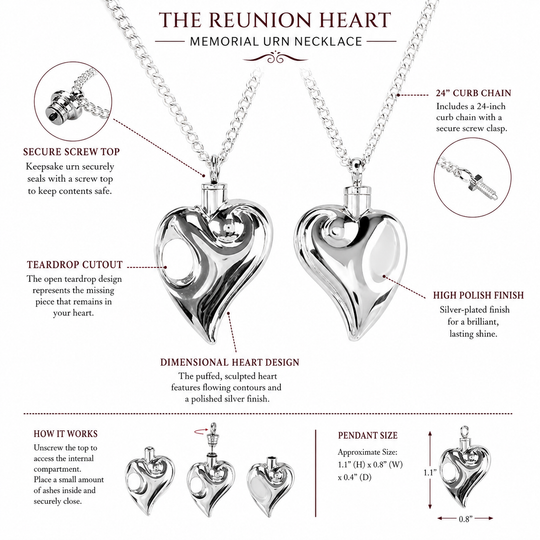 The Reunion Heart Memorial Urn Necklace