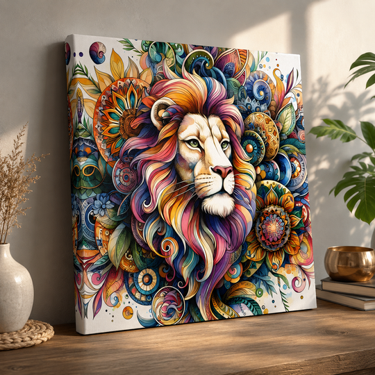 Vibrant Lion Canvas Art