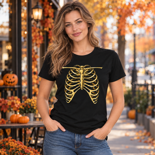 Women Rib Cage Skeleton Tee
