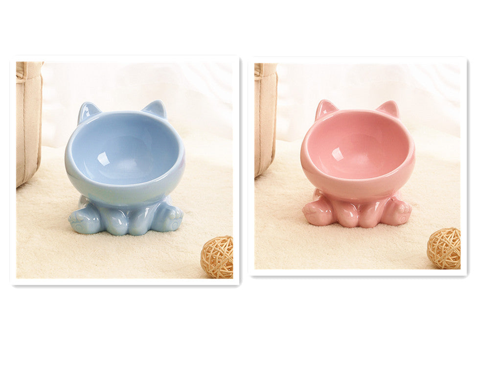 Angled Ceramic Pet Food Bowl