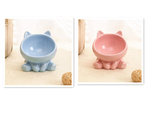 Angled Ceramic Pet Food Bowl