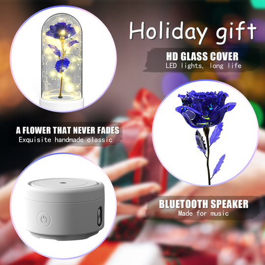 Rose LED Night Light with Bluetooth Speaker