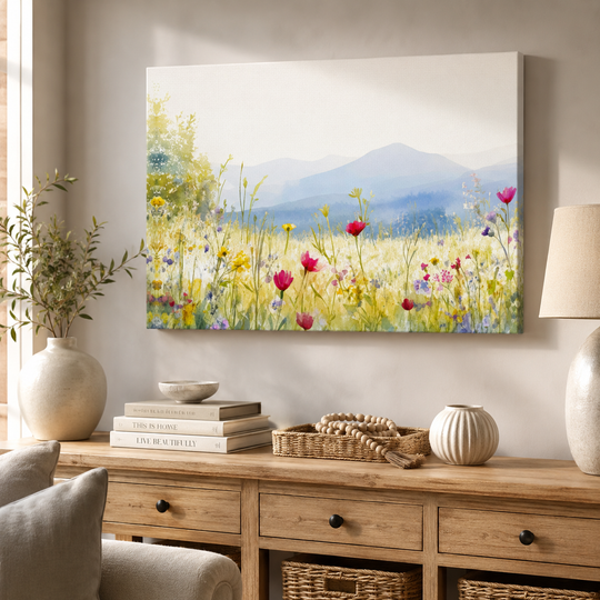 Wildflower Bliss Watercolor Matte Canvas Art