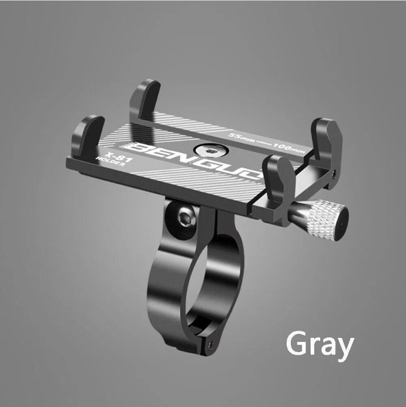 Gray phone mount with &
