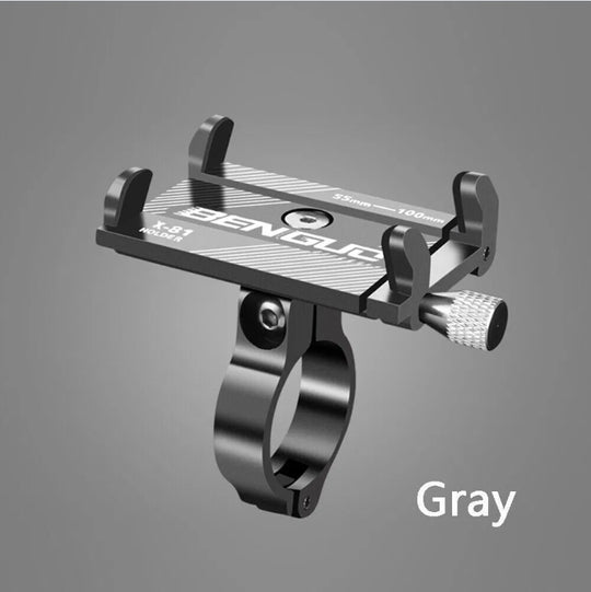 Gray phone mount with &