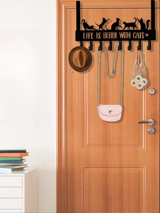 Over-the-Door Cat Organizer with 8 Hooks