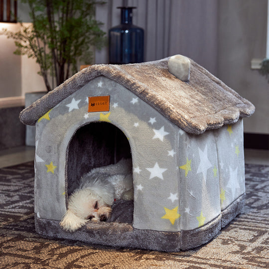 Plush Cozy Foldable Pet House