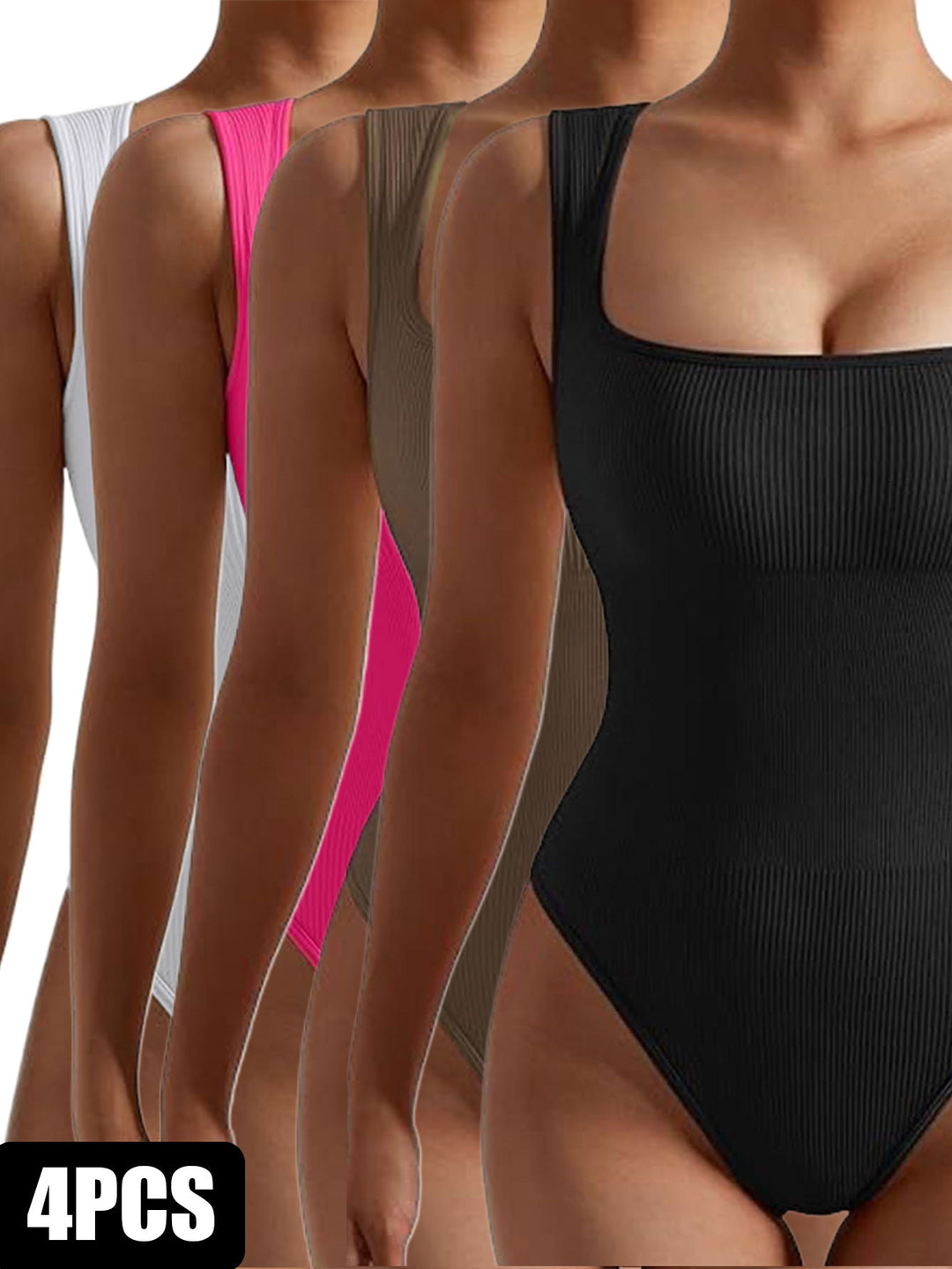 4-Pack Women’s Short-Sleeve Workout Rompers