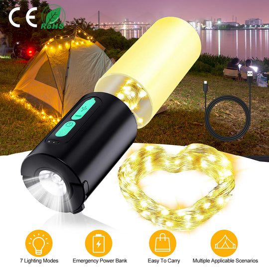 4-in-1 Rechargeable Camping String Light