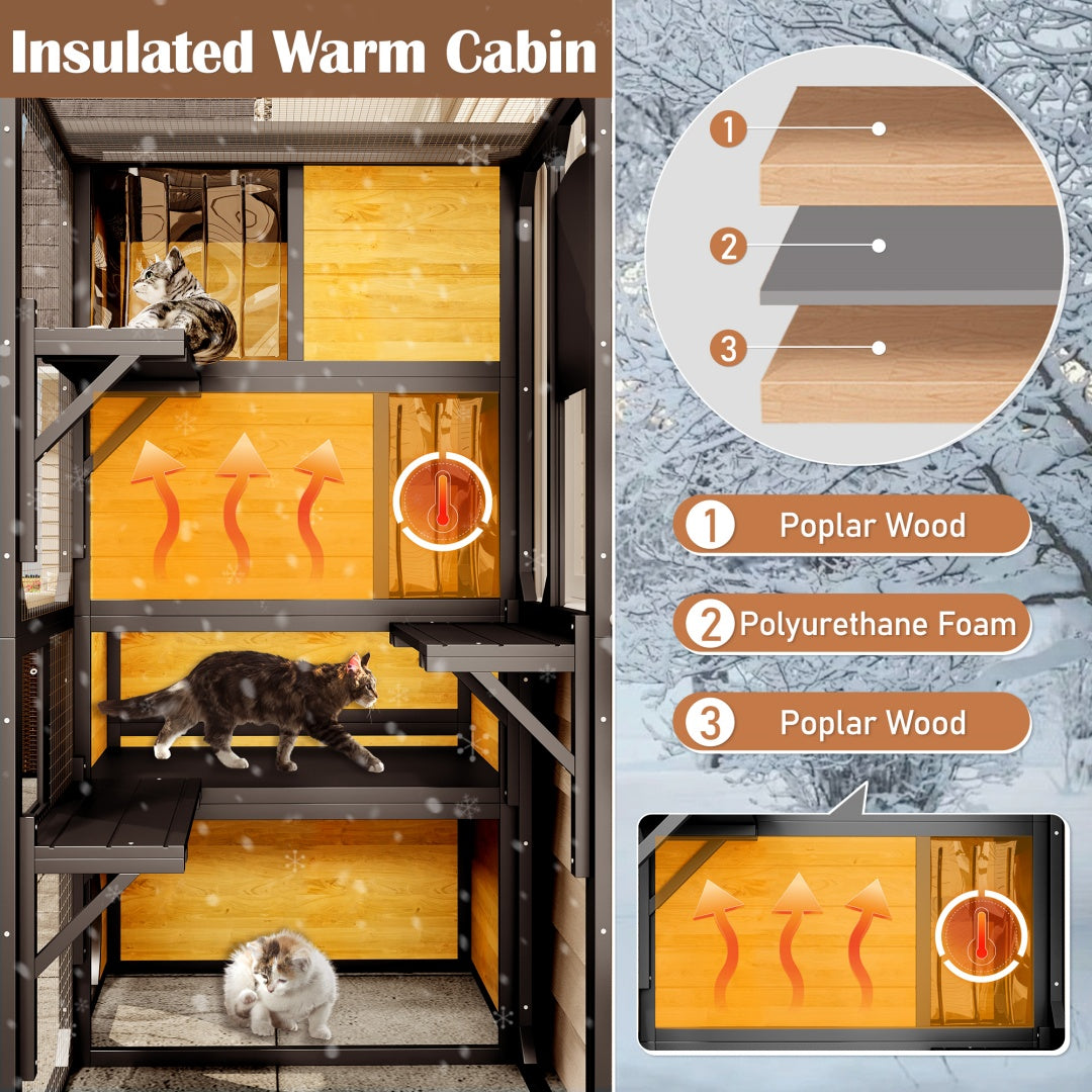 4-Tier Weatherproof Outdoor Cat Catio