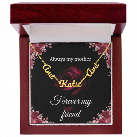 Personalized Mom 2–3 Name Necklace Gift