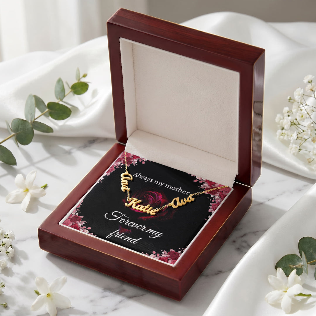 Personalized Mom 2–3 Name Necklace Gift