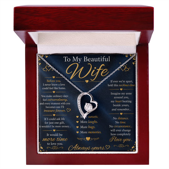 To My Beautiful Wife - Forever Love Necklace
