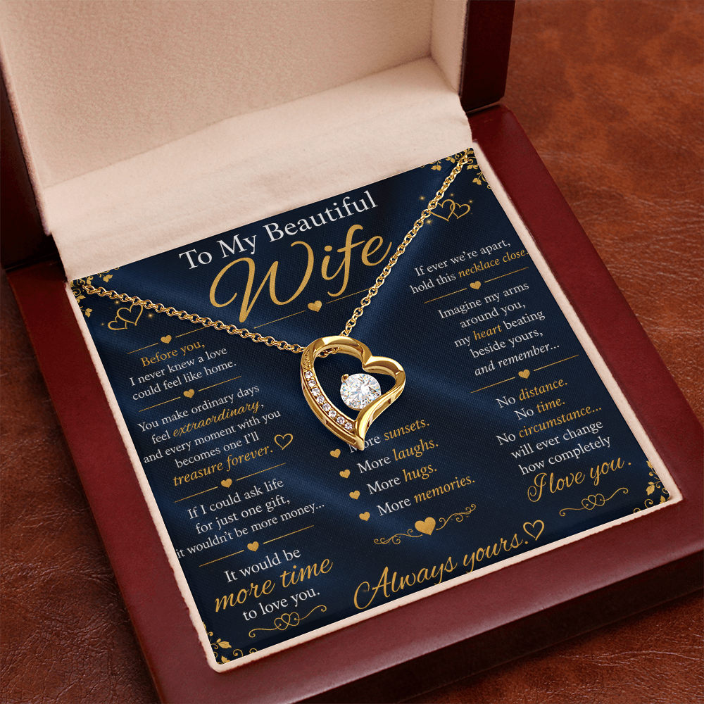 To My Beautiful Wife - Forever Love Necklace