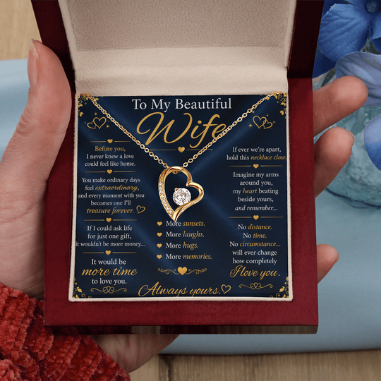 To My Beautiful Wife - Forever Love Necklace