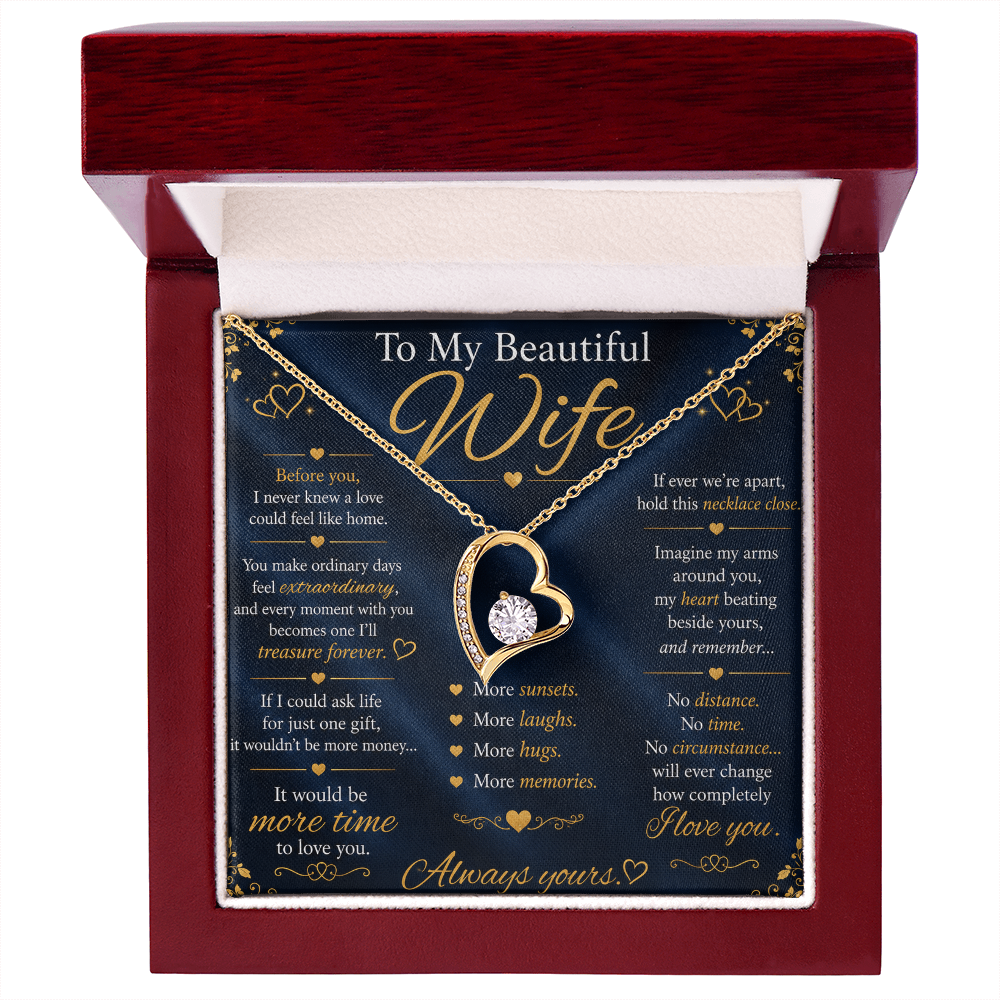 To My Beautiful Wife - Forever Love Necklace