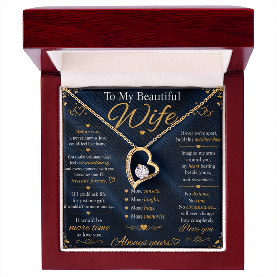 To My Beautiful Wife - Forever Love Necklace