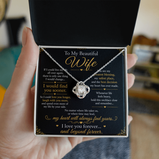 To My Beautiful Wife - Love Knot Necklace