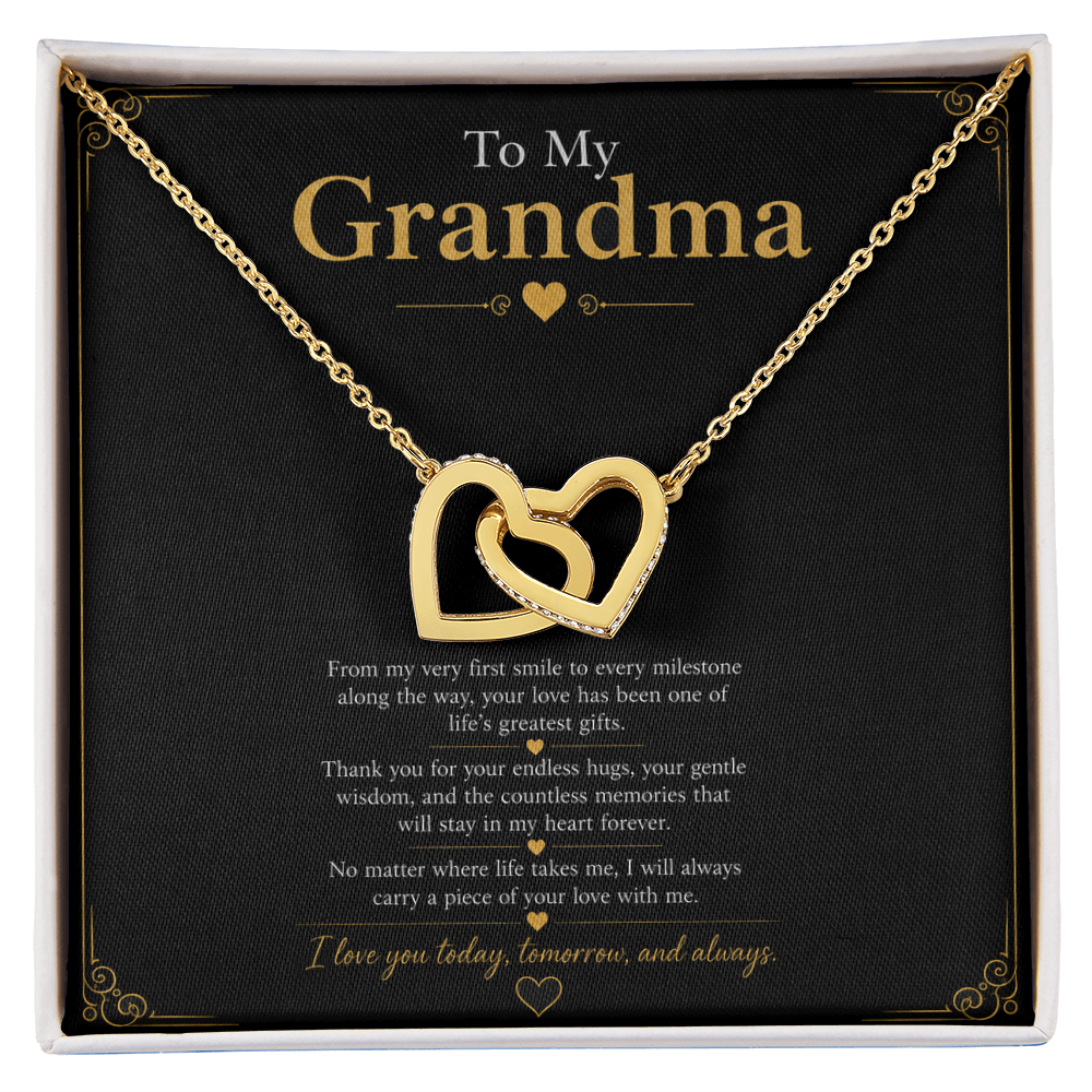 Grandma Interlocking Hearts Necklace Gift