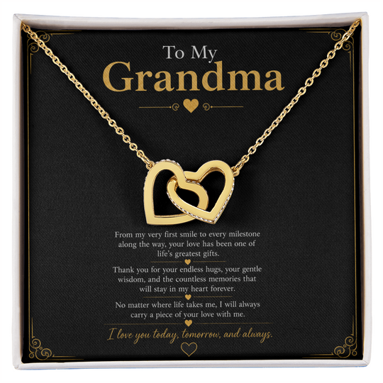 Grandma Interlocking Hearts Necklace Gift