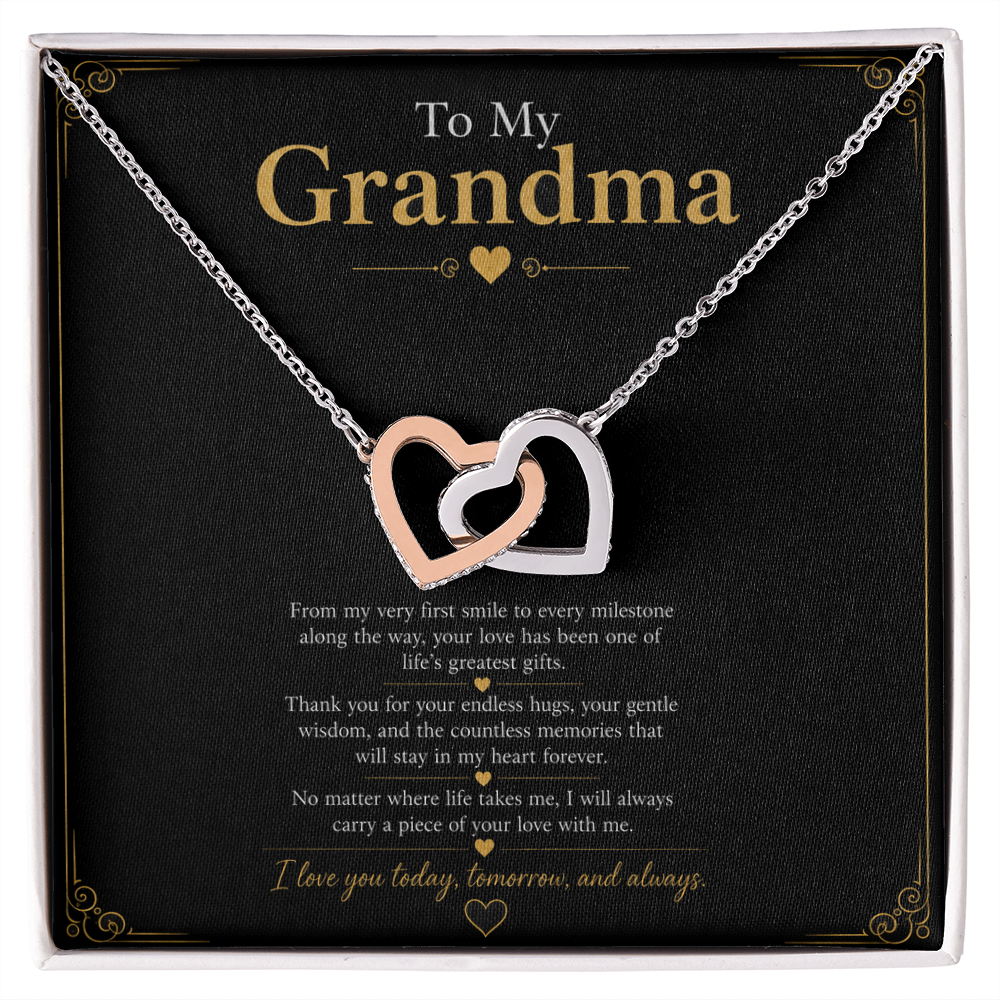 Grandma Interlocking Hearts Necklace Gift
