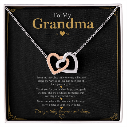 Grandma Interlocking Hearts Necklace Gift