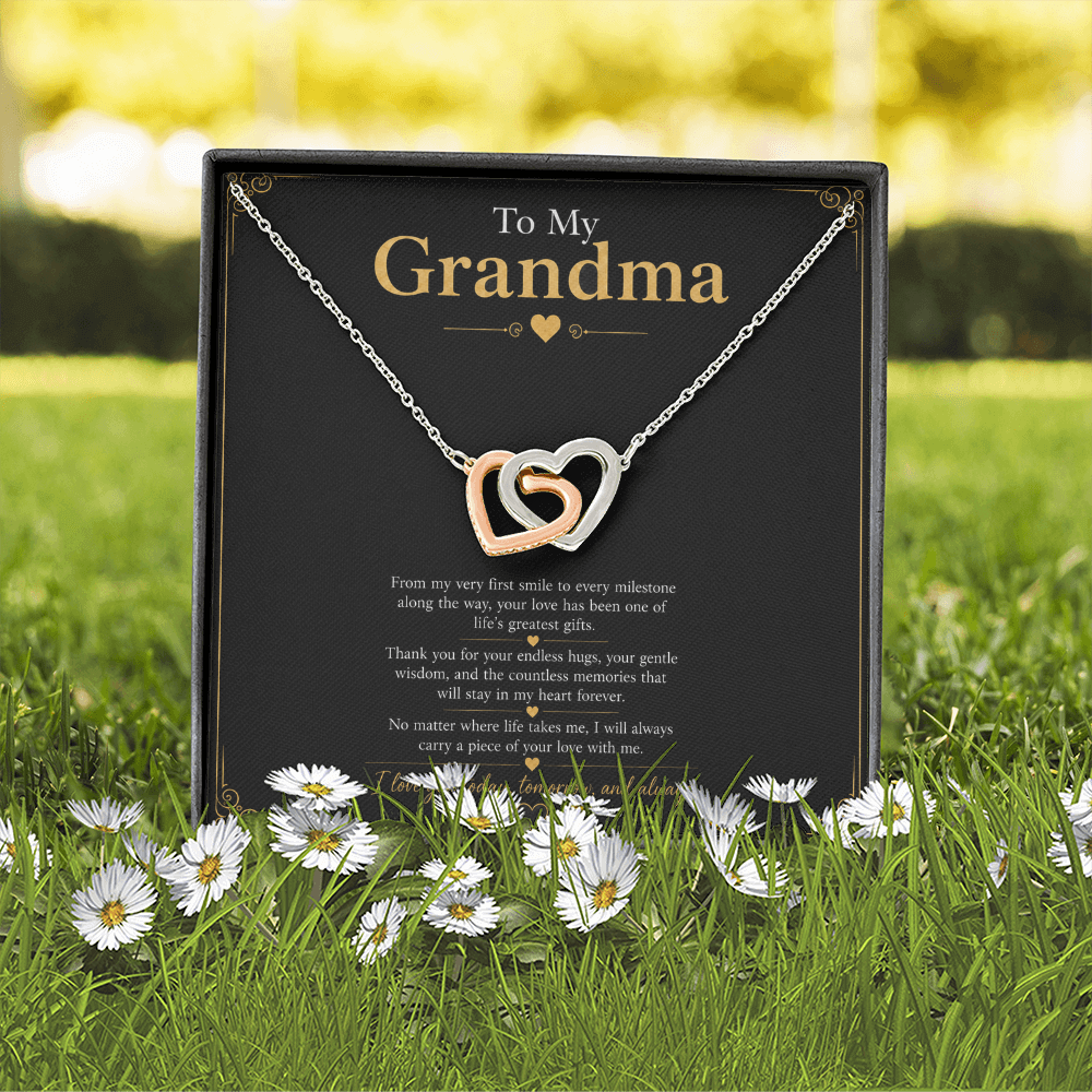 Grandma Interlocking Hearts Necklace Gift