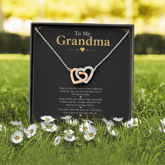 Grandma Interlocking Hearts Necklace Gift