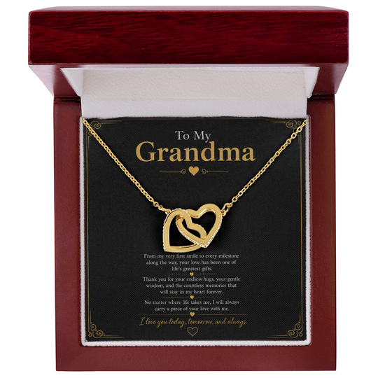 Grandma Interlocking Hearts Necklace Gift