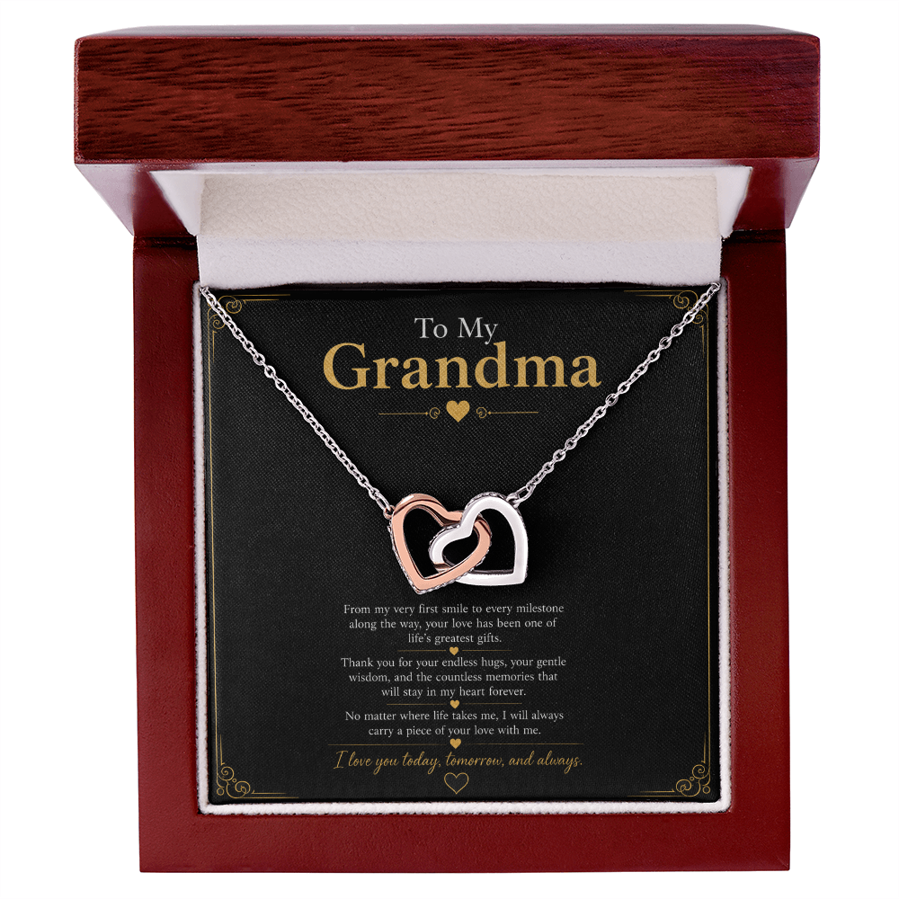 Grandma Interlocking Hearts Necklace Gift
