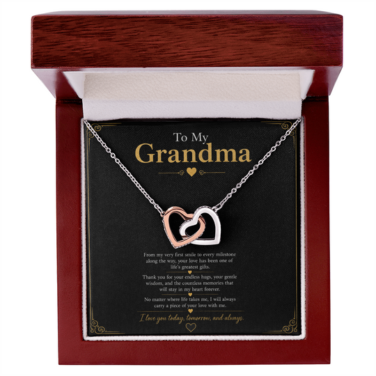 Grandma Interlocking Hearts Necklace Gift