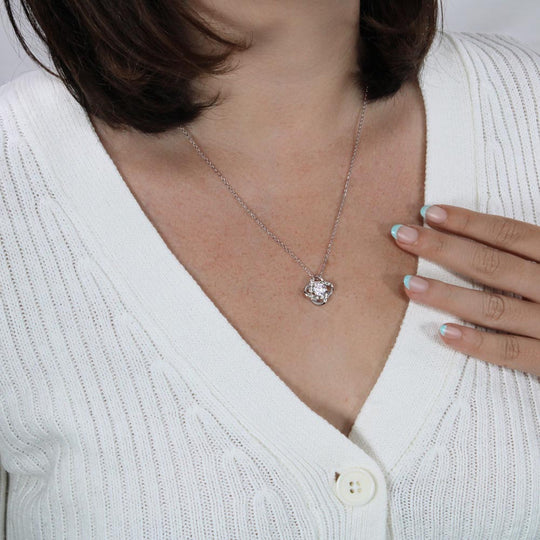 Love Knot Cubic Zirconia Necklace