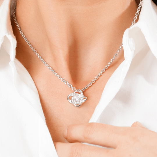 Love Knot Cubic Zirconia Necklace