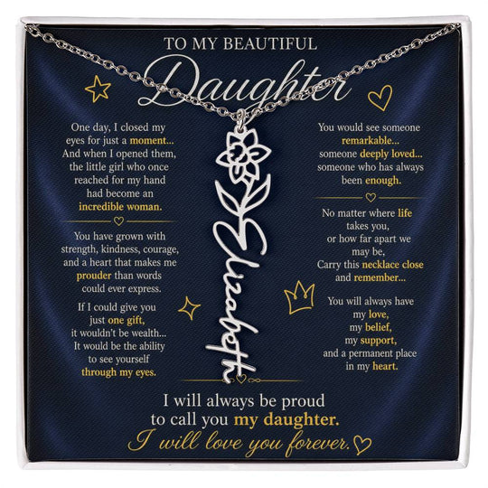 Daughter Flower Name Necklace