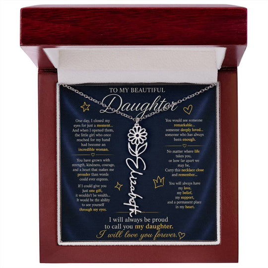 Daughter Flower Name Necklace