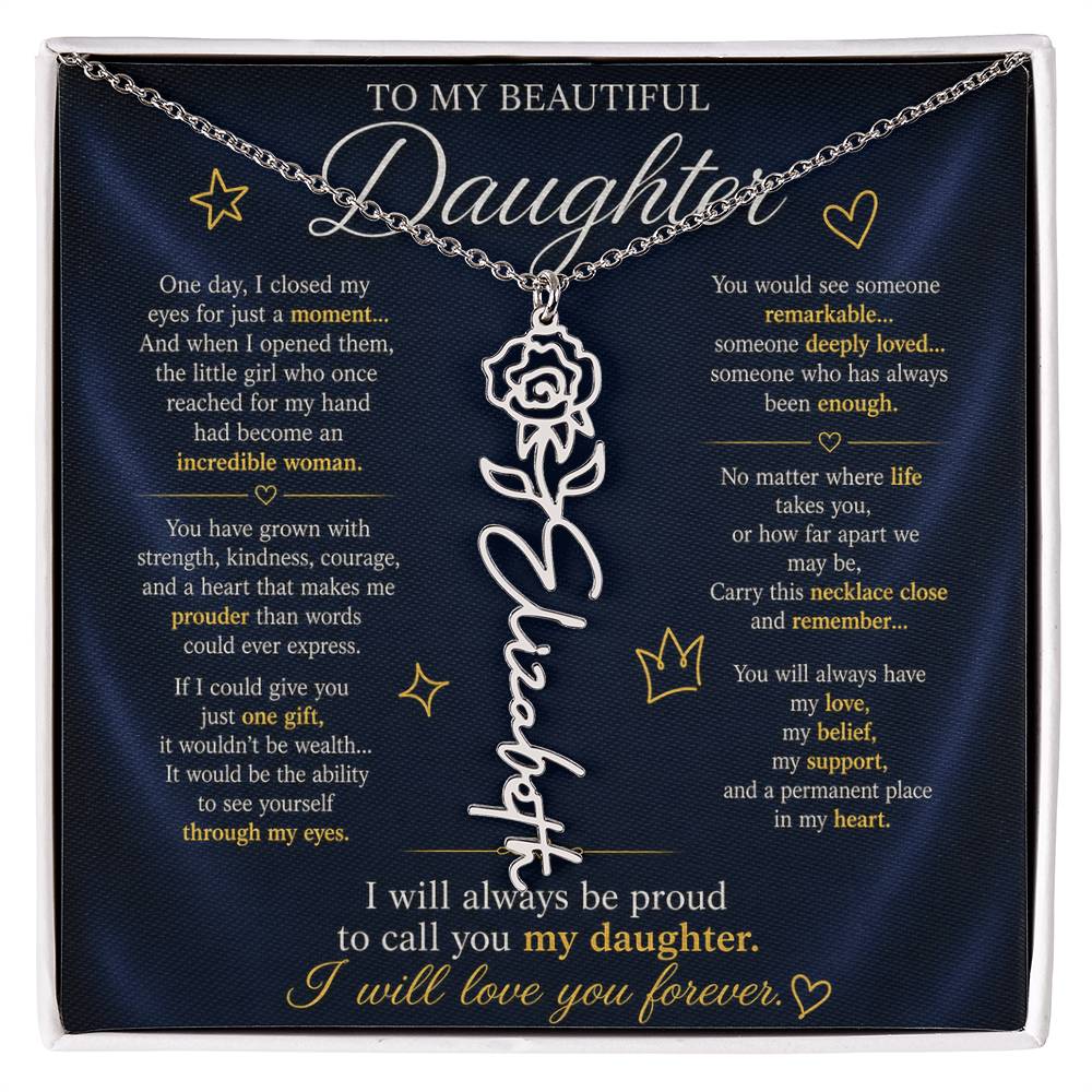 Daughter Flower Name Necklace